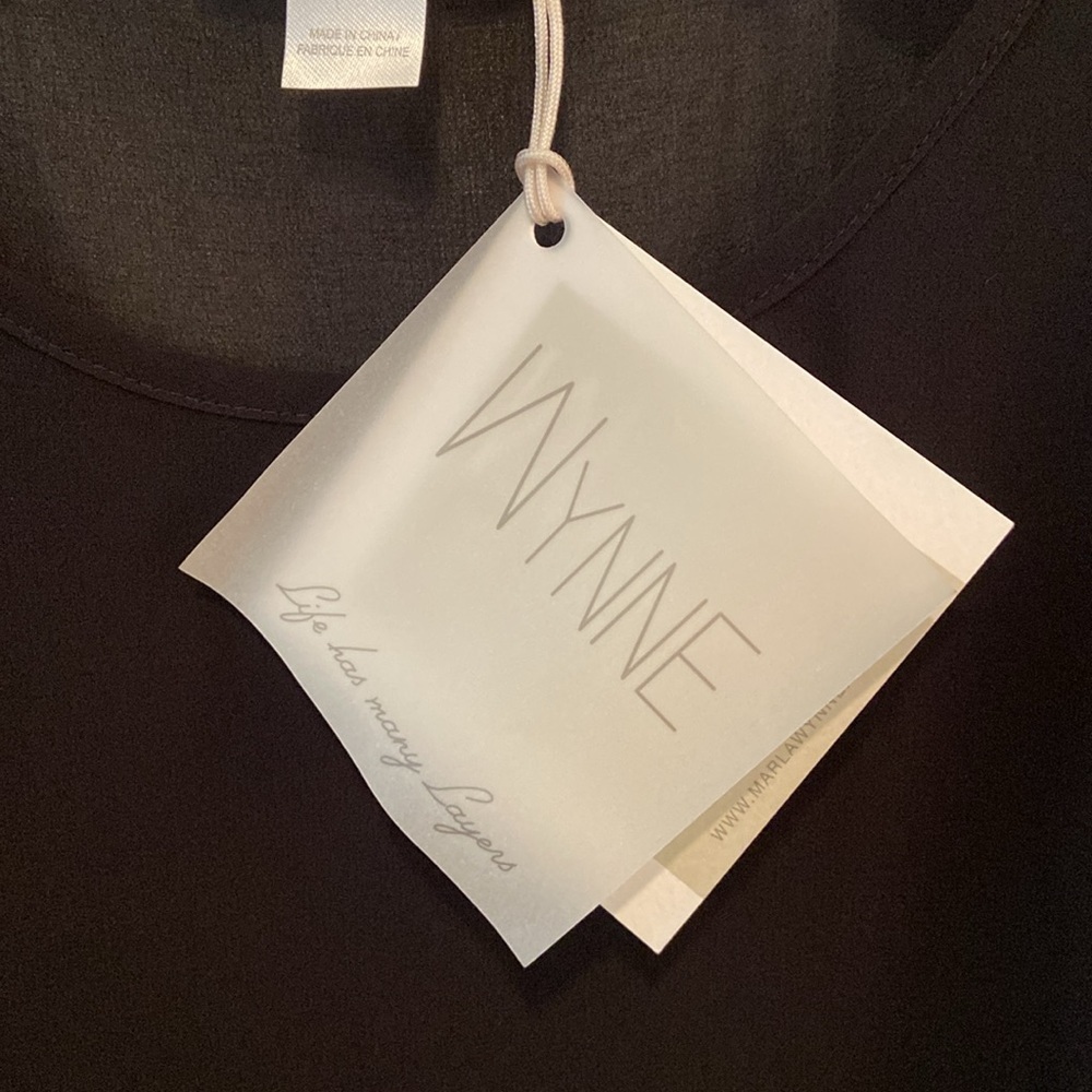 MarlaWynne Wynne Layers Chiffon Tank Black Size M NWT - Picture 7 of 8
